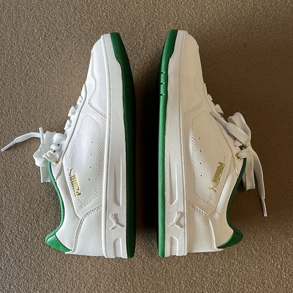 PUMA Court Classy Sneaker- Color: Puma White-Archive Green-Gold -Size 6 - Picture 7 of 9